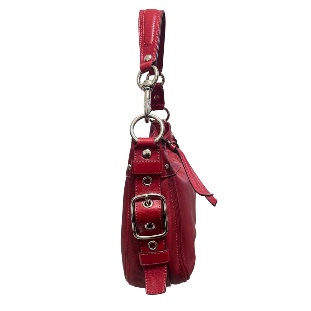 Coach Zoe Hobo Bag Womens Red Leather Shoulder Bag F12671 Silver Hardware - Picture 3 of 12